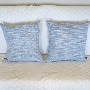 Rodeo Home Set Of 2 Down Filled Blue Accent Pillows.